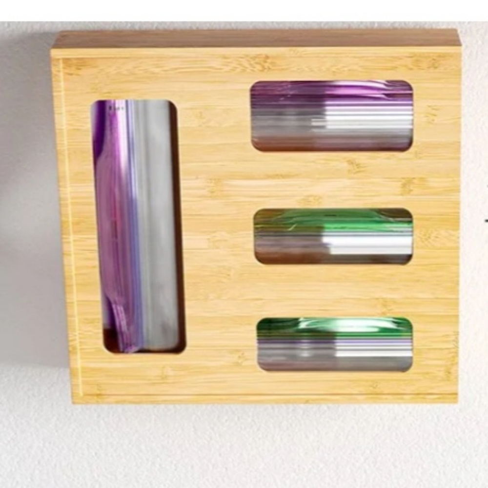 SpaceAid Bag Storage Organizer for Kitchen Drawer, Bamboo Organizer